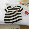 vêtements pour enfants costume à manches courtes haut rayé + short 2 pièces t shirt été bébé vêtements enfants vêtements garçons filles