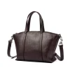 sac à bandoulière en cuir pour femmes, sac à main de banlieue de grande capacité, sac pour femmes en cuir véritable simple et polyvalent
