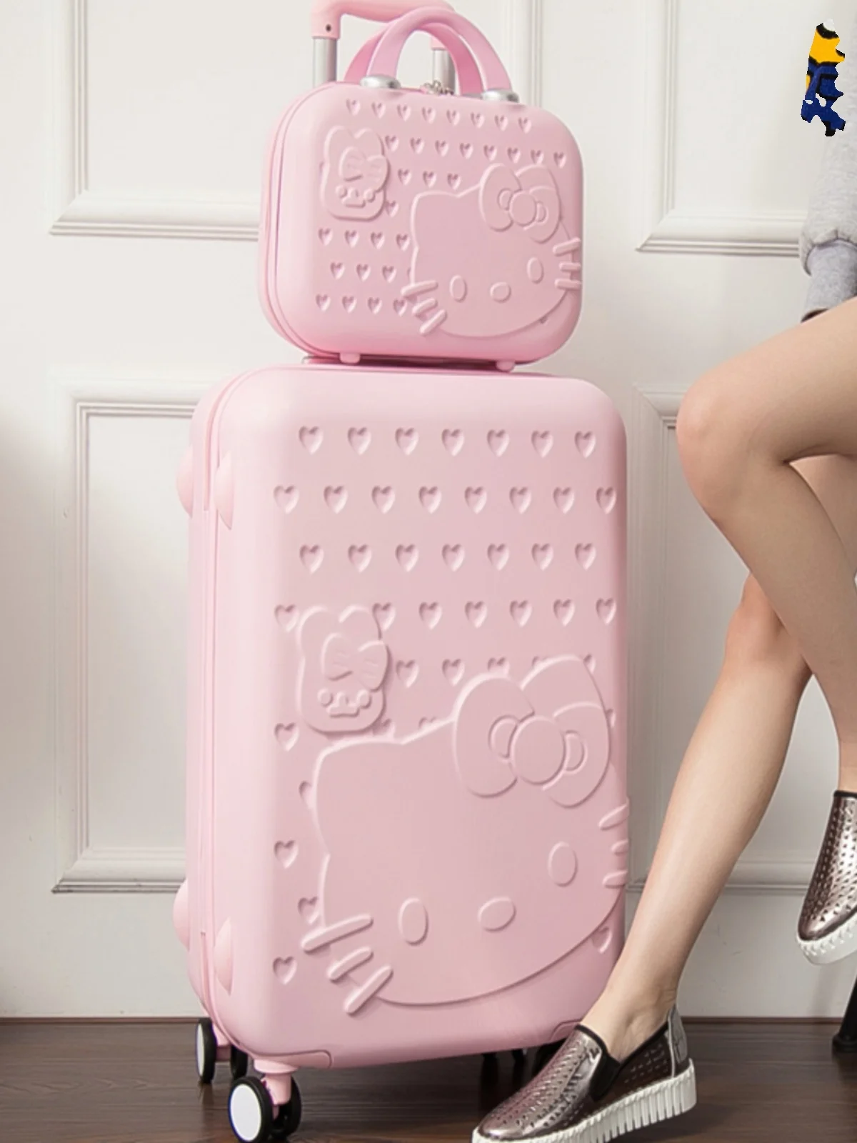 20-24 pouces Kitty chat valise boîtier de chariot mignon frais étudiant ultra-léger valise roue universelle dessiné à la main boîte de voyage 20-24 pouces Kitty chat valise boîtier de chariot mignon frais étudiant ultra-léger valise roue universelle dessiné à la main boîte de voyage