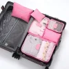 sacs de rangement portables pour bagages de voyage et vêtements, 6 pièces/lot, organisateur d'emballage de valise, cubes avec pochette à chaussures