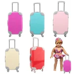 Boîte de rangement de vêtements de bébé Reborn, valise d&rsquo;accessoires de beurre, adaptée aux poupées américaines de 18 pouces, 43cm, cadeau de jouet
