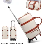 Sac à vêtements de voyage portable avec sac à chaussures et sangle de chariot, valise de week-end, bagage à main, livraison directe globale, 55L