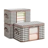 boîte de rangement visible de grande capacité, organisateur de vêtements ménagers portables avec poignées, conteneur pliable anti poussière à fermeture éclair pour couette