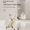 2025 nouvelle valise pour enfants peuvent s'asseoir 20 pouces transporteur monter sur bagages 2 en 1 chariot détachable poussette valise de voyage