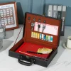 boîte de livraison de salle en cuir pu pour loisirs, valise multifonctionnelle pour hommes et femmes, boîte de rangement de documents portable