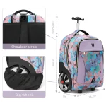 Valise de voyage à roulettes, sac à dos à roulettes, grande capacité, sacs à roulettes, sac à dos multifinonal, cartable pour ordinateur portable