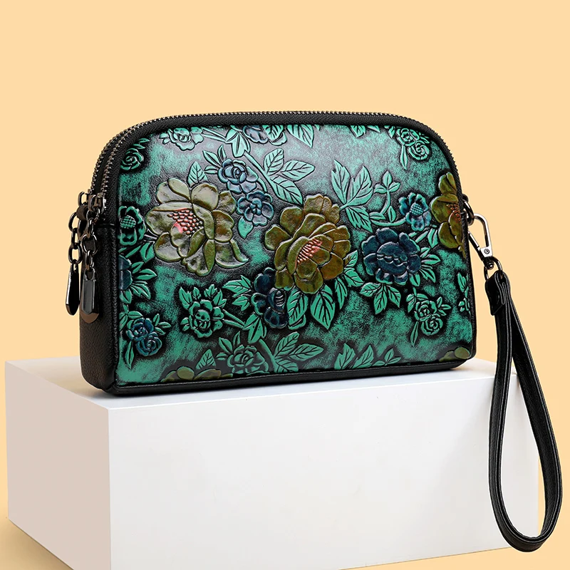 sac à main en cuir de haute qualité de styliste de luxe, style ethnique rétro, imprimé en 3d, à la mode, poche transversale diagonale pour téléphone