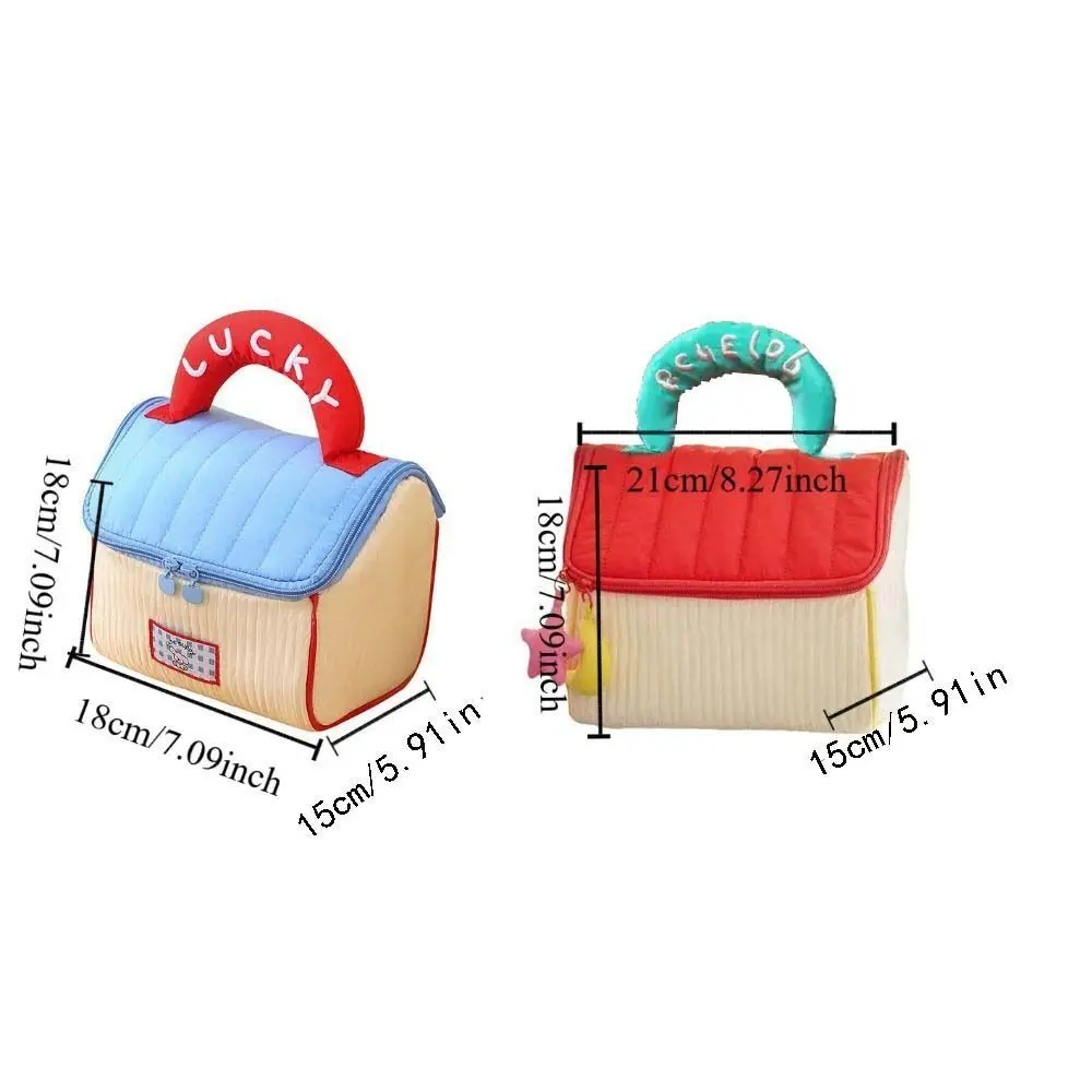 sac de maquillage de cabine mignon de grande capacité, étui carré kawaii pour cosmétiques, étui de rangement portable en forme de maison