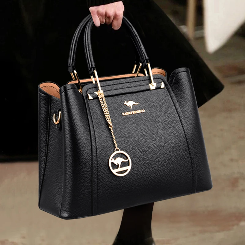 sacs à main de luxe en cuir souple à 3 couches pour femme, sacoche de styliste à bandoulière de grande capacité, fourre tout de shopping