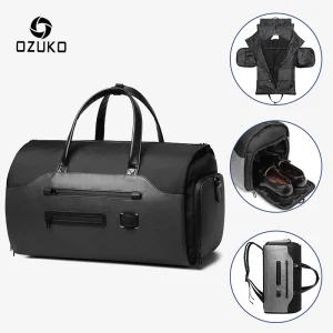 OZUKO multifonction hommes costume stockage sac de voyage grande capacité bagages sac à main mâle étanche voyage sac polochon chaussures poche
