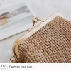 petits sacs à bandoulière boho pour femmes, pocommuniste de soirée à loquet, sac à main en paille pour dames, sacoche de plage en rotin