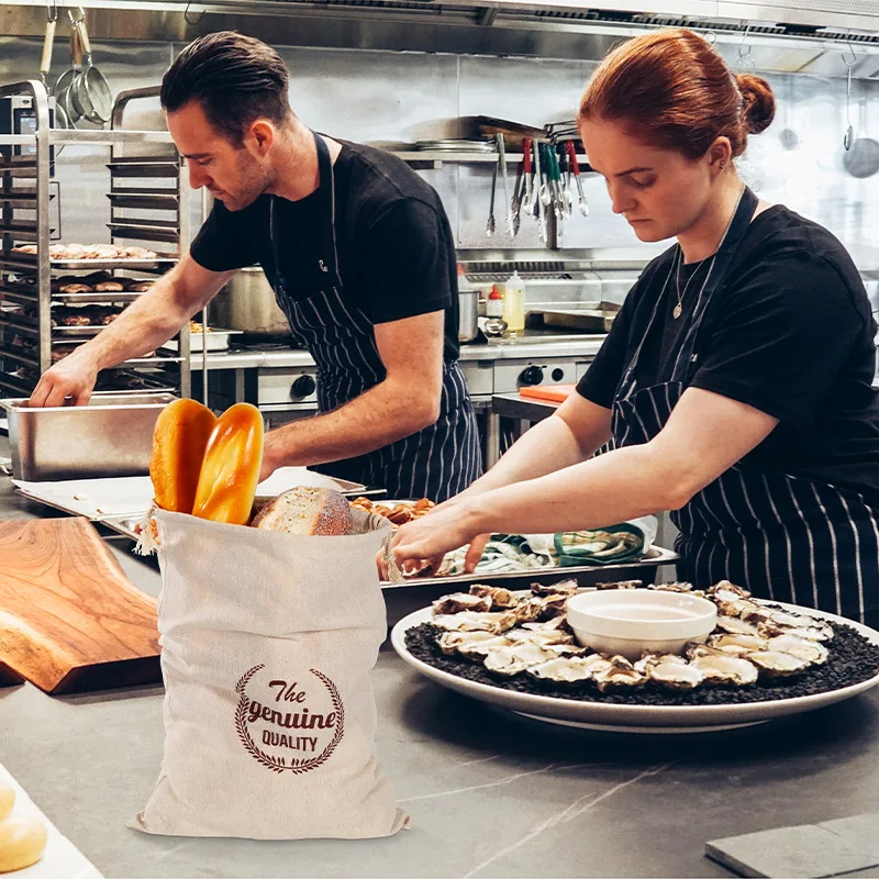sacs à pain en lin, sac à cordon réutilisable pour pain, sac de rangement de pain artisanal fait maison, sacs à pain en lin pour baguette