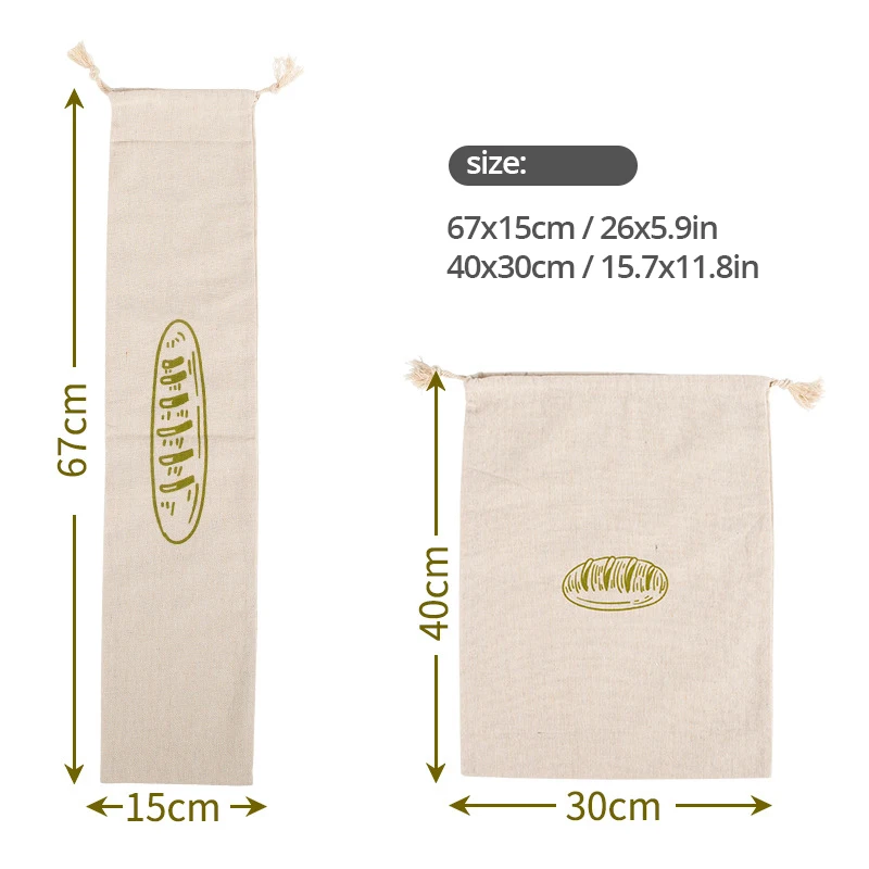 sacs à pain en lin, sac à cordon réutilisable pour pain, sac de rangement de pain artisanal fait maison, sacs à pain en lin pour baguette