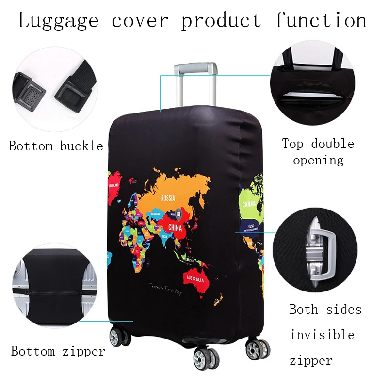 juste de protection élastique pour bagages de voyage, accessoires de valise, étui à bagages, housse pour s, m, l, xl, 18 32"
