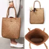 sac à main en paille tissé pour femmes, grande capacité, fourre tout de plage, décontracté, solide, document sauvage, pour le shopping et les rencontres 03