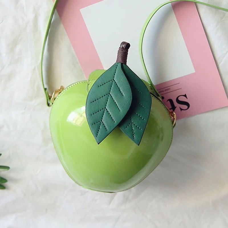 boutique de fgg drôle 3d pomme forme femmes sacs à bandoulière filles petits sacs à bandoulière décontractés sacs à main messager sacs à main sac