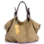 Sacs à main en toile pour femmes, sacoches fourre-tout pour dames, sacs à bandoulière à poignée supérieure