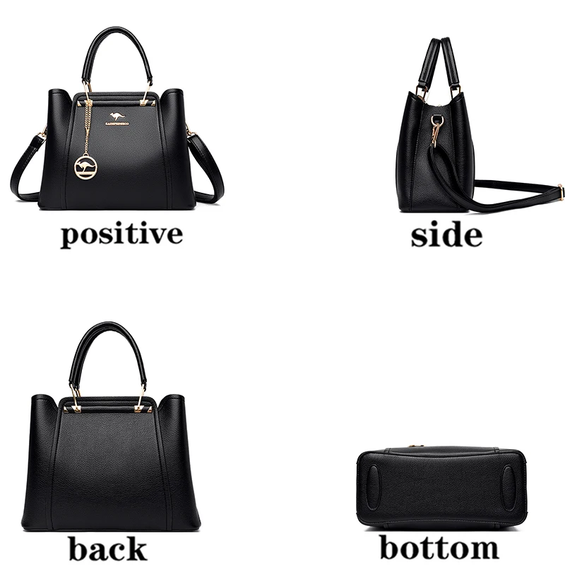 sacs à main de luxe en cuir souple à 3 couches pour femme, sacoche de styliste à bandoulière de grande capacité, fourre tout de shopping