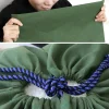 sacs à bagages mobiles, grands sacs à linge robustes en toile, vert blanc, épais, respirants, anti poussière, pochette de rangement à cordon
