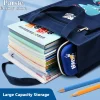 sac fourre tout simple de grande capacité, sac de rangement de papeterie pour enfants, robot de dessin animé mignon, facile à transporter