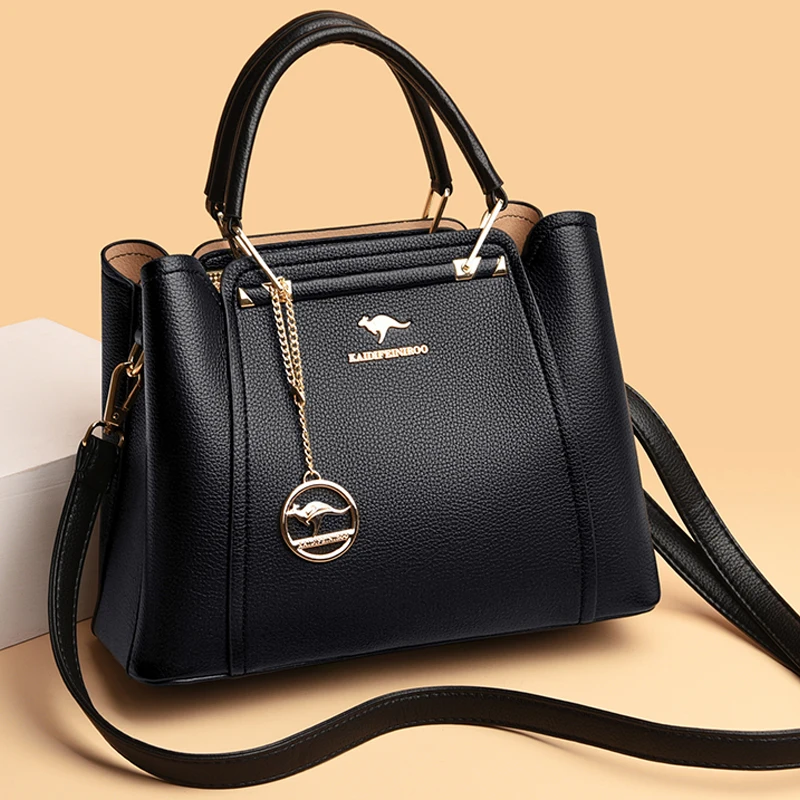 sacs à main de luxe en cuir souple à 3 couches pour femme, sacoche de styliste à bandoulière de grande capacité, fourre tout de shopping