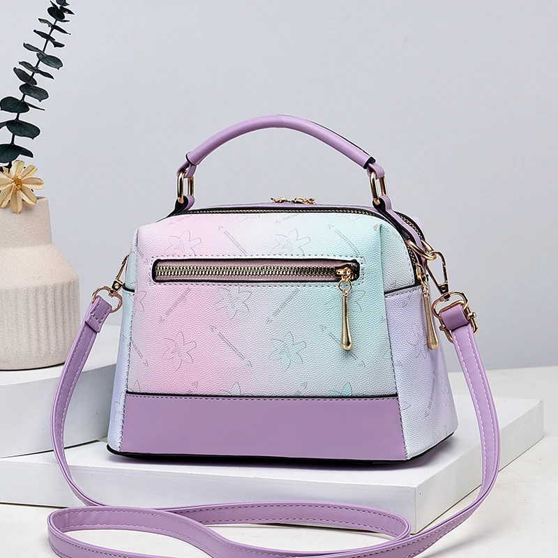 sac à main chic à imprimé floral dégradé, grand compartiment, observateur avec poignées, sangle amovible pour refcommute