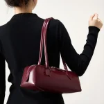 2025 nouveau sac à bandoulière en cuir véritable pour femmes grande capacité peau de vache sac à main de luxe longue bande vin rouge Baguette sac femme