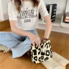 Sac de rangement imprimé léopard, joli mini sac E27, sac de shopping, à la mode, polyvalent Sac de rangement imprimé léopard, joli mini sac E27, sac de shopping, à la mode, polyvalent