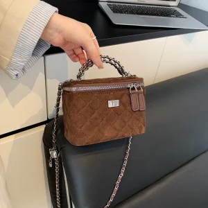 Sac à bandoulière chic de couleur unie pour femme, tissu doux de qualité supérieure, design matelassé en diamant, idéal pour les déplacements quotidiens, les voyages et l&rsquo;utilisation du week-end