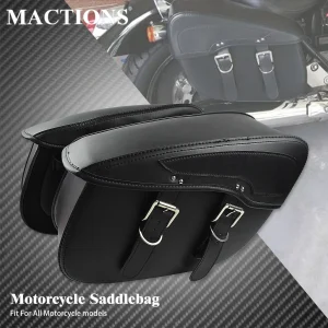2X sacoche de moto en cuir bagages sacs de selle sac latéral extérieur pour Harley Sportster XL 883 XL 1200 Touring Dyna Softail FL 2X sacoche de moto en cuir bagages sacs de selle sac latéral extérieur pour Harley Sportster XL 883 XL 1200 Touring Dyna Softail FL