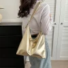 sac à provisions de luxe pour femme, sac à main à poignée supérieure en pu, sac fourre tout en cuir décontracté, haute capacité, argent, or, designer, mode