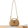 sac en rotin tissé en paille pour femmes, élégant, mode, sac en rotin, corde de paille, sac à bandoulière, sac de plage