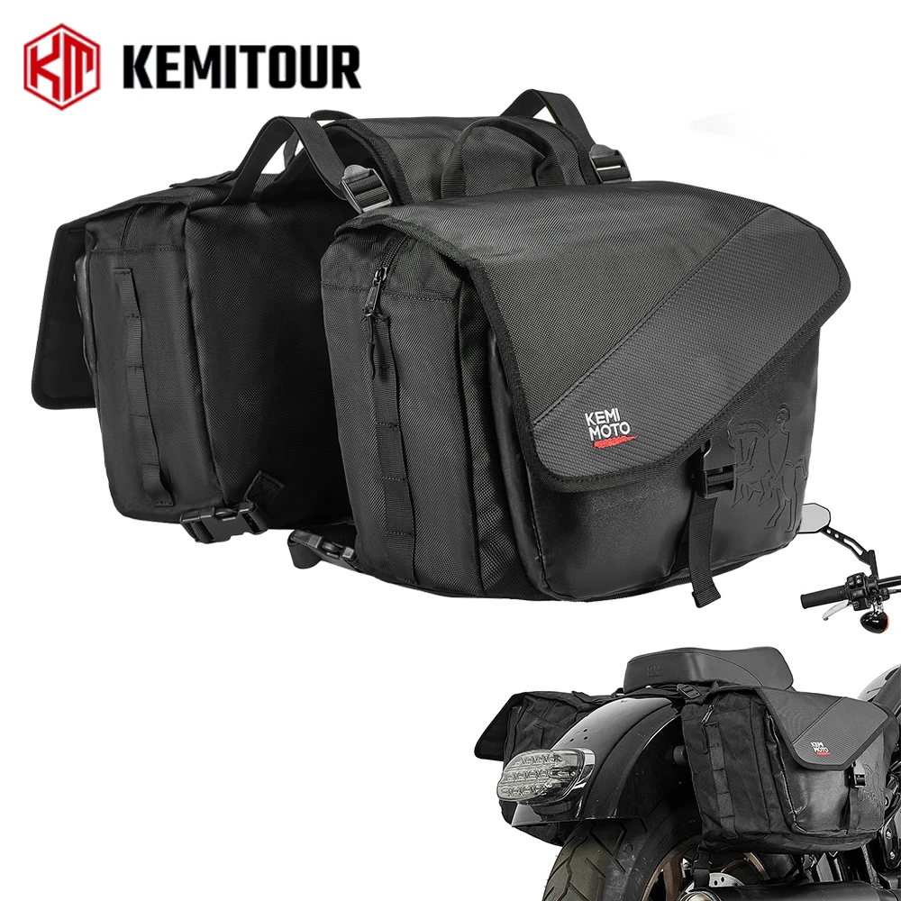 Sacoches de moto 40L, sacoches latérales avec housse de pluie universelles pour Sportster Softail, sacs d’accessoires de moto Sacoches de moto 40L, sacoches latérales avec housse de pluie universelles pour Sportster Softail, sacs d’accessoires de moto