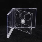 Boîte à CD transparente à fond carré, boîtier vide en plastique PP, boîtier pour CD laiteux, capacité 2 disques 14.2cm x 12.4cm x 1.0cm