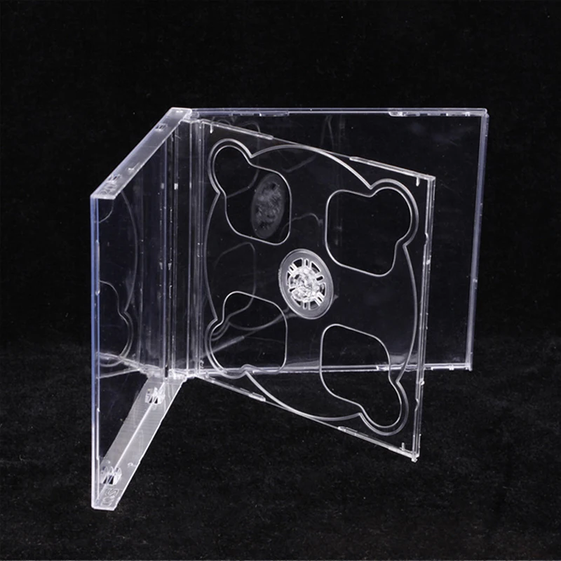 Boîte à CD transparente à fond carré, boîtier vide en plastique PP, boîtier pour CD laiteux, capacité 2 disques 14.2cm x 12.4cm x 1.0cm Boîte à CD transparente à fond carré, boîtier vide en plastique PP, boîtier pour CD laiteux, capacité 2 disques 14.2cm x 12.4cm x 1.0cm