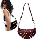 Sac à bandoulière en daim pour femmes, sac à main Hobo avec bandoulière, sac à main végétalien en forme de croissant de lune, nouvelle collection automne hiver 2025