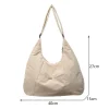 sac à bandoulière en tissu doux pour femmes, tendance, couleur unie, pour étudiantes, nouveau style rétro décontracté, grands sacs à main pour femmes, printemps