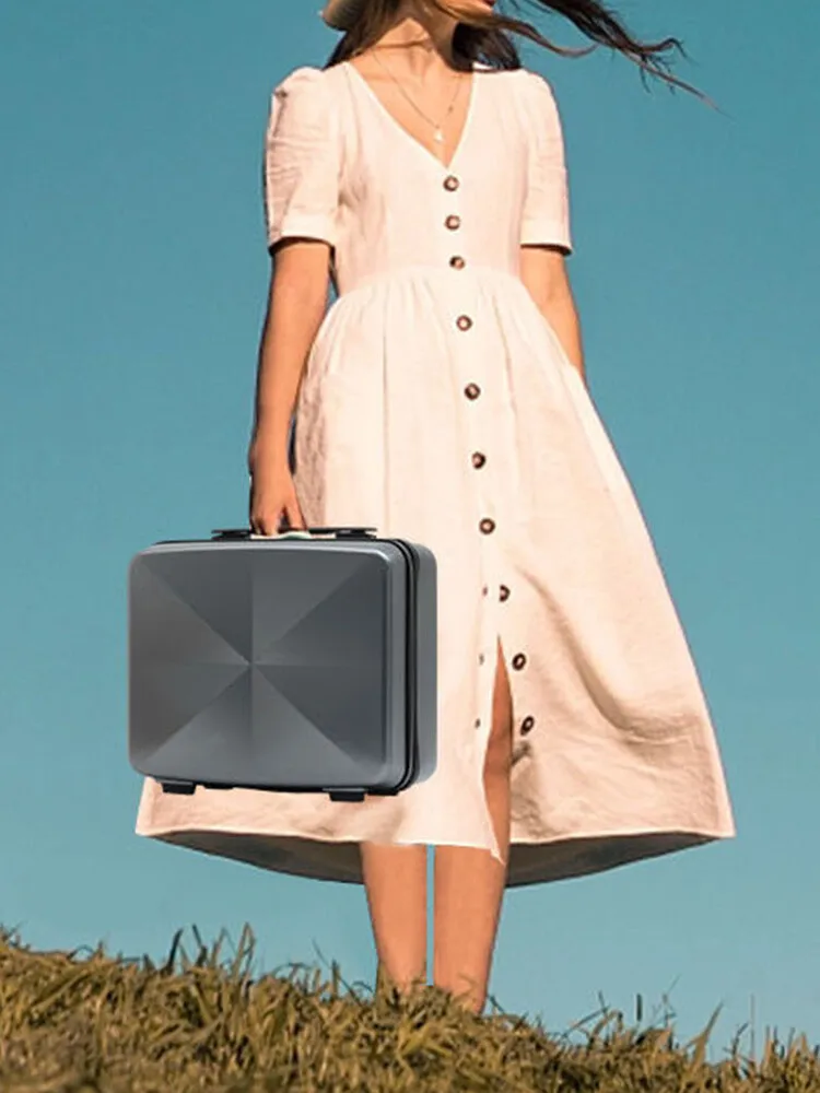 bagage à main petite valise de cabine coque rigide durable léger boîtier de chariot sac d'accessoires imperméable pour femmes hommes