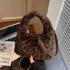 Nouveau sac Hobo de luxe de créateur femmes mode fausse fourrure imprimé léopard sac à bandoulière mignon en peluche sac à bandoulière décontracté