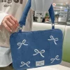 sac d'ordinateur de mode moderne nœud papillon brodé antichoc pochette d'ordinateur doux 14 pouces sac à main d'ordinateur collège