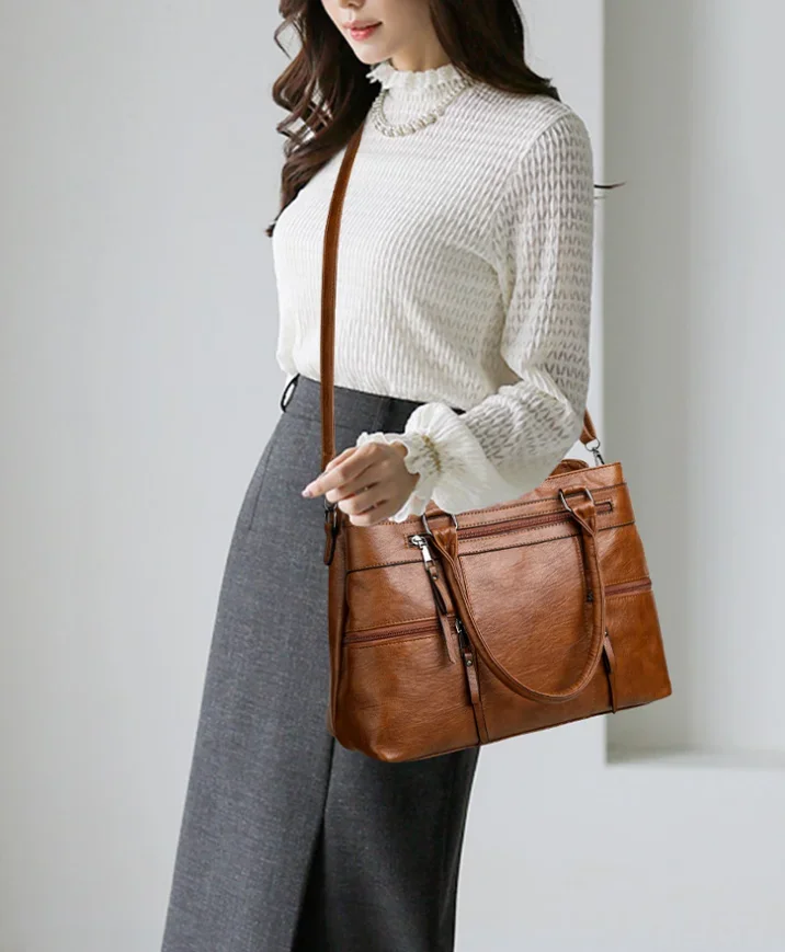 sacs à main à poignée supérieure en cuir pu pour femmes, sac à bandoulière initié pour dames, sacs à main élégants, sacs fourre tout décontractés, sacs à main de haute qualité