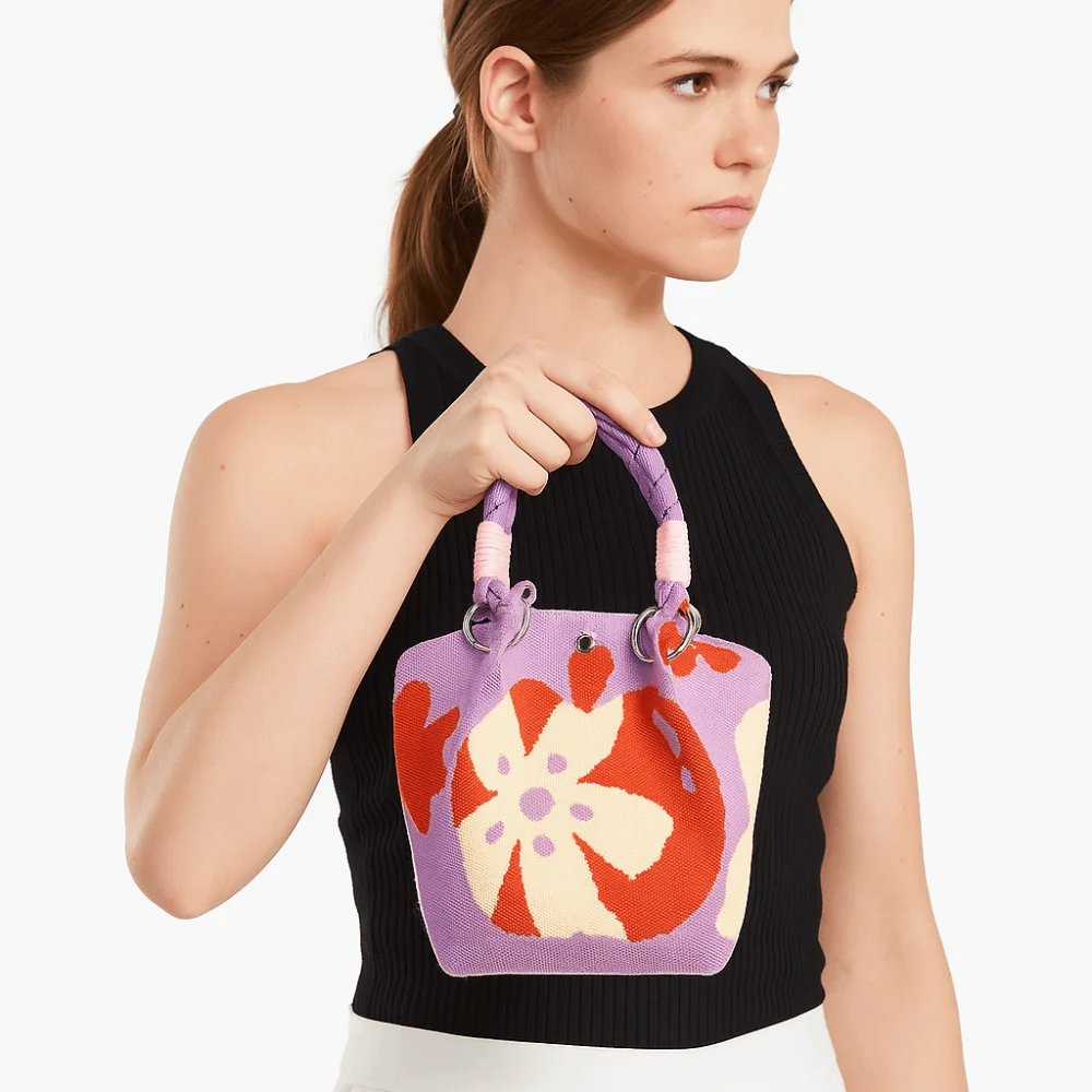 sac seau simple en forme de papillon pour femmes, sac à main tricoté doux, grande capacité, style coréen, fourre tout pour dames