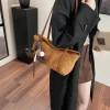 sac à main rétro hobo en daim avec poche intérieure pour femme, sacoche solide pour le travail et le shopping, nouvelle collection