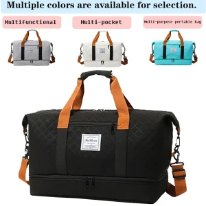 Sac de sport matelassé multicolore, multifonctionnel, multi-poches, voyage/salle, élégant et pratique