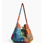Sac Hobo en toile patchwork vintage : doux, rétro/bohémien, spacieux pour les voyages et le quotidien, mode – Avant