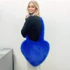 sac à bandoulière en peluche chic heart – style américain vintage, grande capacité, sac en fausse fourrure noire pour voyage et streetwear.