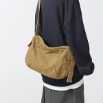 Hobo-Sac en toile souple pour femme, sac en tissu souple, sac à bandoulière pour étudiant, livre scolaire de taille moyenne, poudres pour ordinateur portable, sac latéral Messenger, Y2K