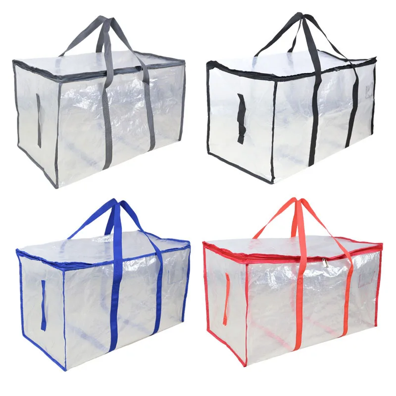 sac de rangement de couette de grande capacité, sac de tri de vêtements de couette transparent, sac d'emballage mobile pour bagages, artefact spécial
