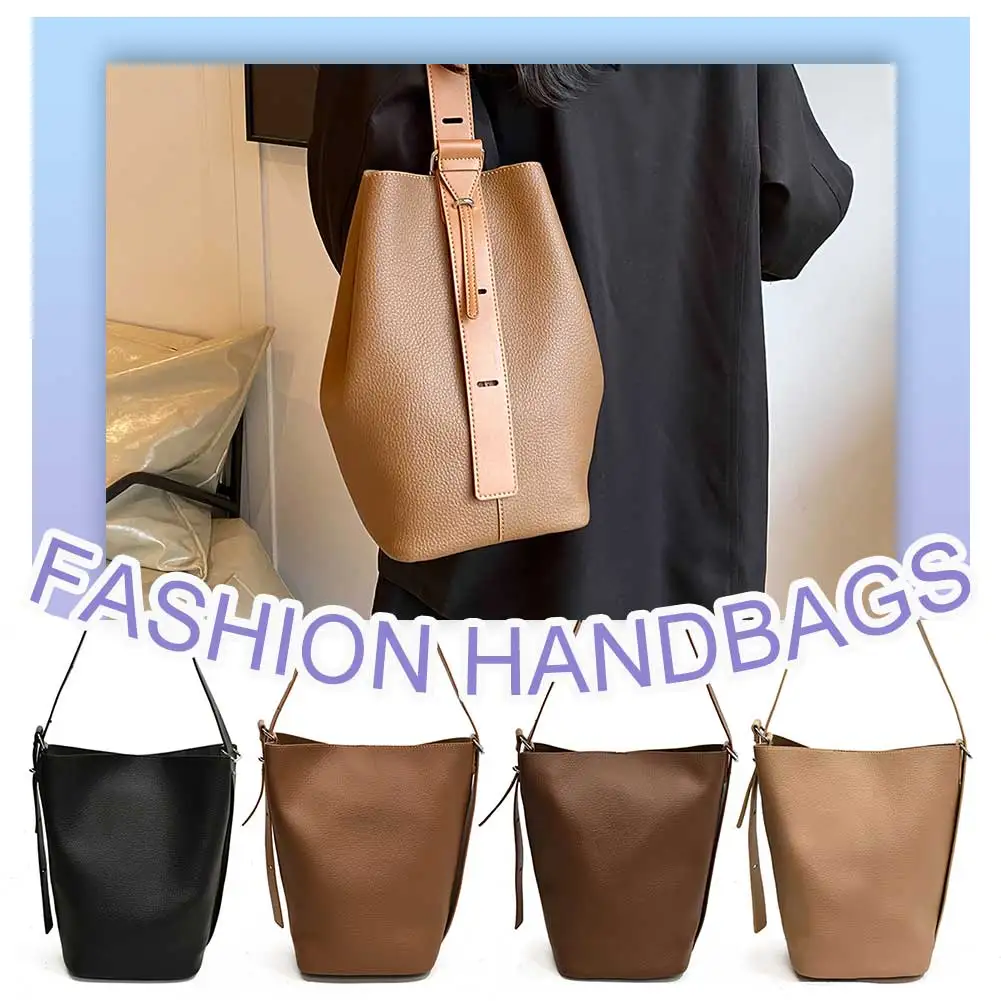 sac seau pour femmes, sac à bandoulière à sangle réglable en cuir végétalien avec poche intérieure, sac hobo solide pour le travail et les voyages
