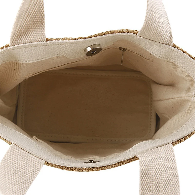 sac à main Élégant en paille tissée pour femme, fourre tout de plage, décontracté, à poignée supérieure, à la mode, rétro, initié